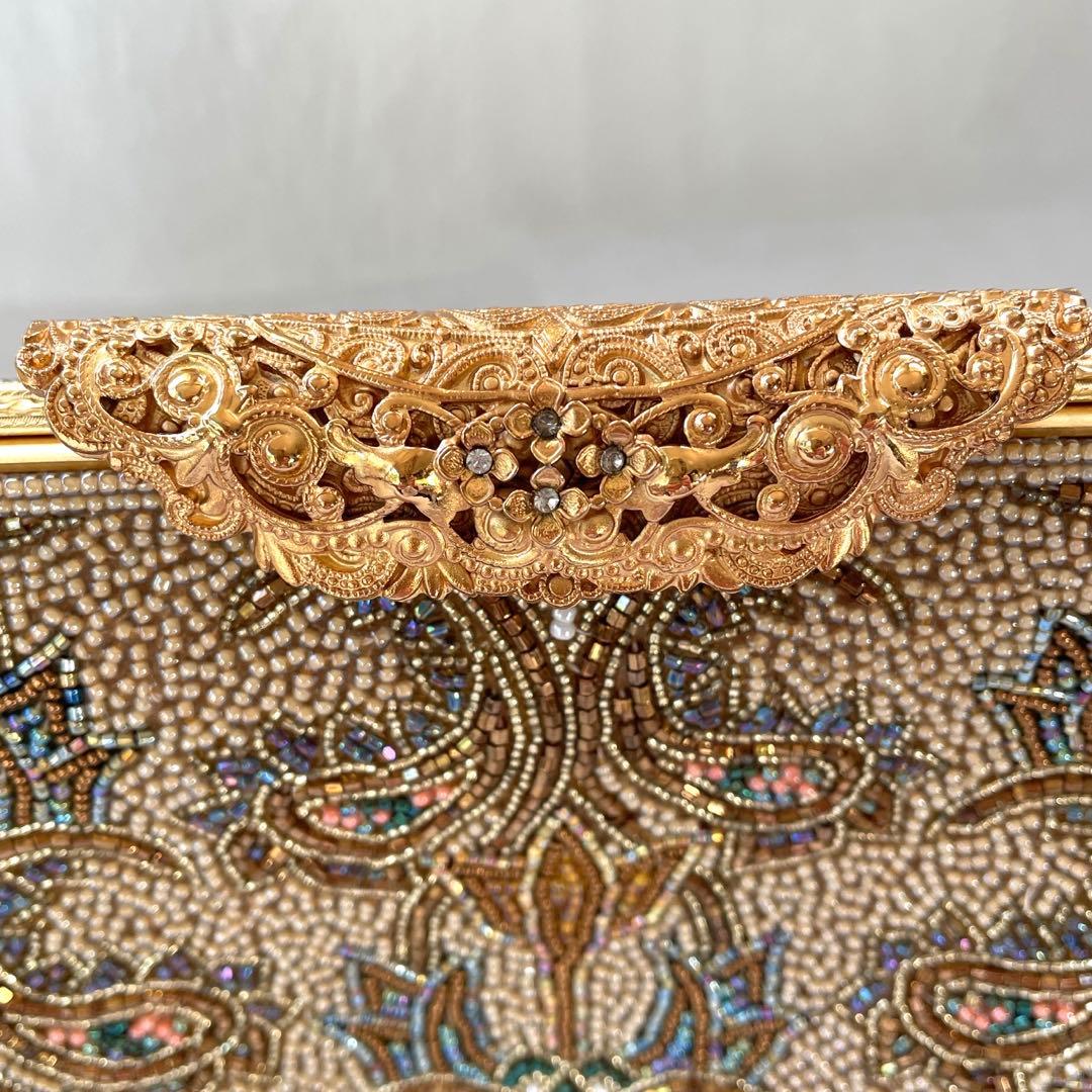 二重糸本刺繍ビーズバック.卒業.入学式 結婚式　パーティーバック　高島屋