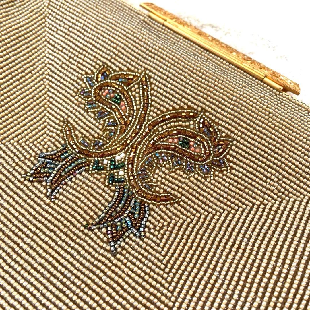 二重糸本刺繍ビーズバック.卒業.入学式 結婚式　パーティーバック　高島屋