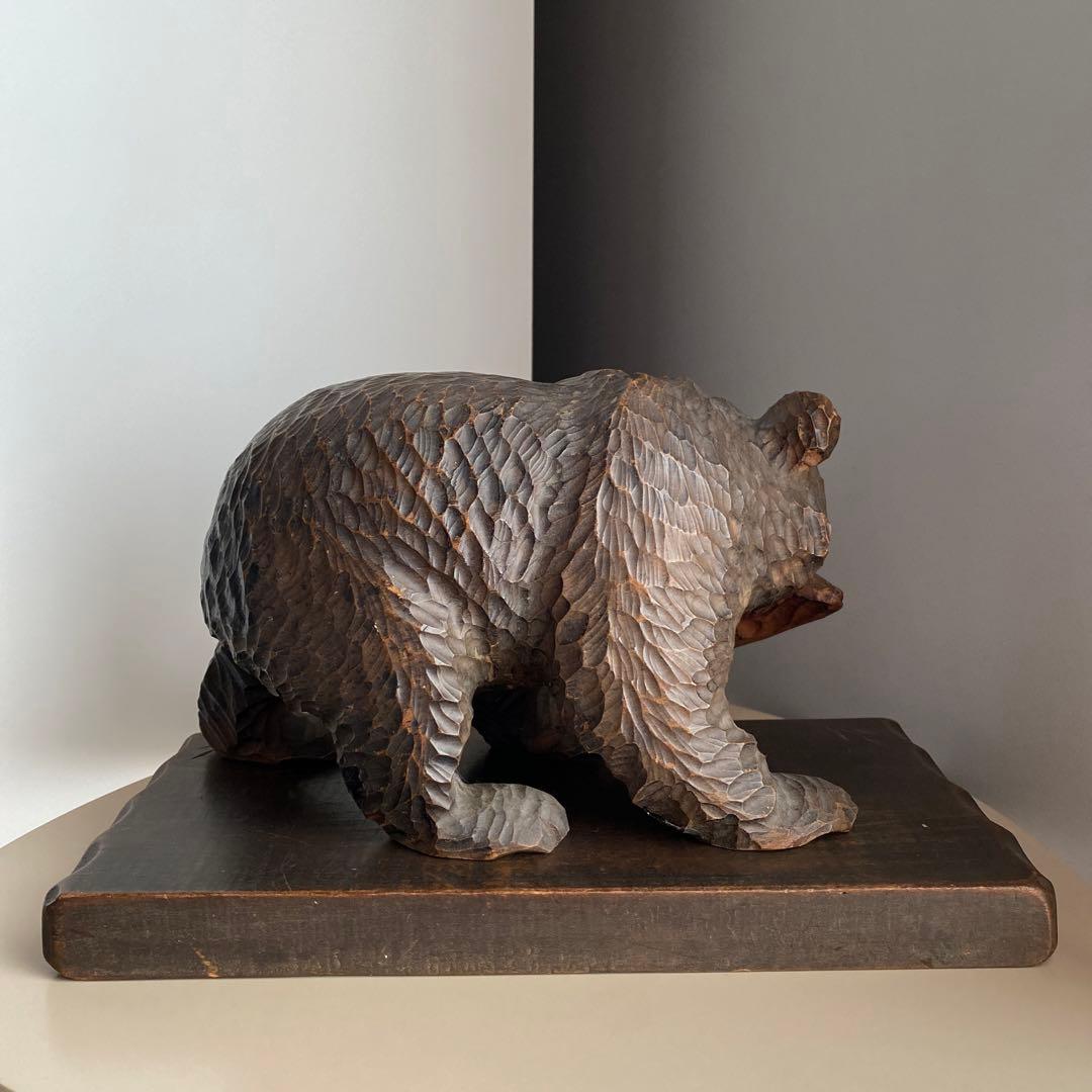 木彫り熊 鮭 置物 北海道 昭和 レトロ アンティーク ビンテージ 希少 骨董