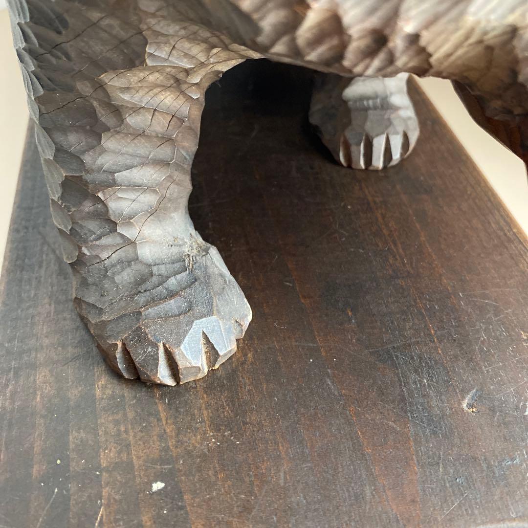 木彫り熊 鮭 置物 北海道 昭和 レトロ アンティーク ビンテージ 希少 骨董