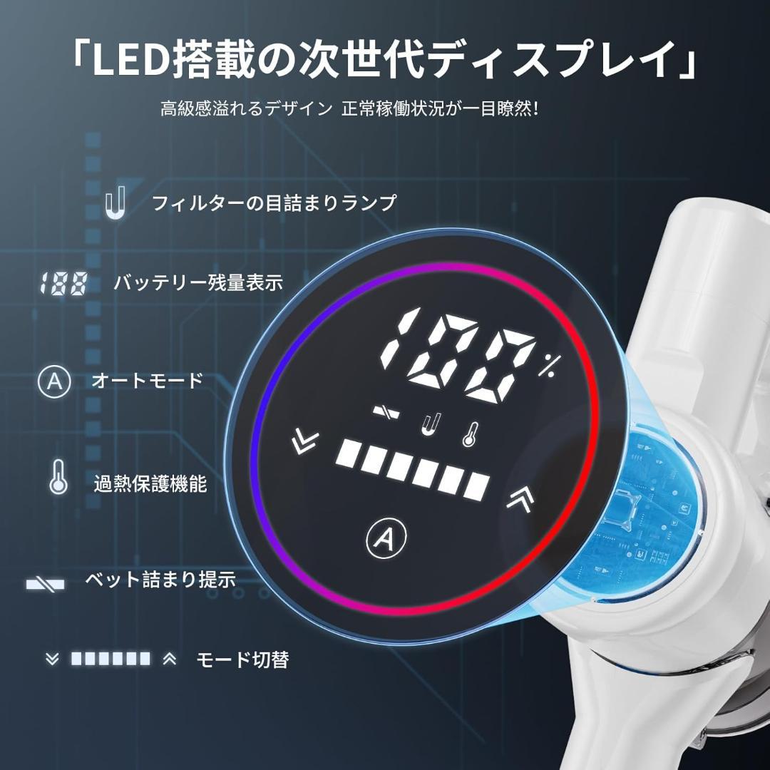 69 【2026年モデル】掃除機コードレス 強力吸引 LED 掃除機 ハンディ