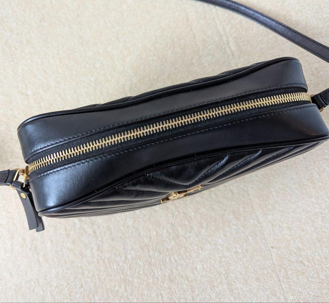 【極美品】サンローラン ルー カメラバッグ ショルダーバッグ ブラック ゴールド