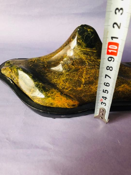 木化石（重さ2120克）珪化木鑑賞石 景石 天然石 台付き 銘石 （2点セット）