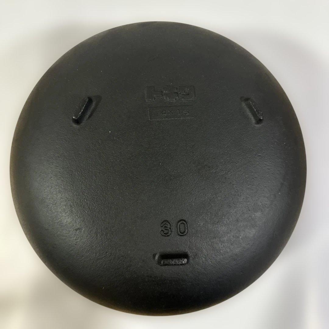 日本製　桑名鋳物　鉄鍋　特大　直径30cm 内側ホーロー仕上げ　やまが鍋　中部