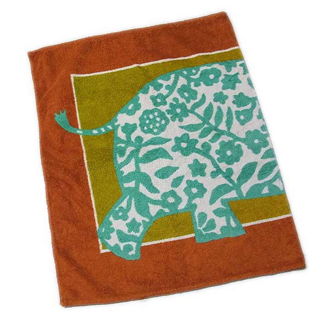 【HERMES】エレファント ビーチタオル タオルケット 大判 オレンジ