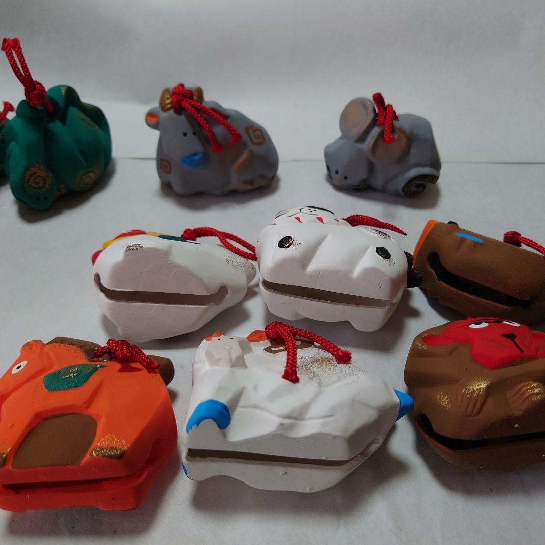 薬師窯　十二支　土鈴　干支　置物　12点セット　伝統工芸　郷土玩具