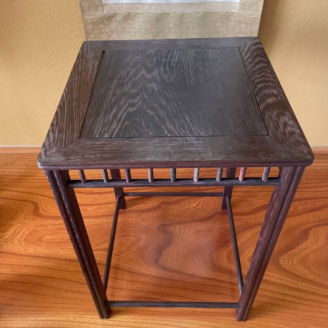唐木懸崖1.1尺 盆栽台 黒檀 ビンテージ品 昭和レトロ 高卓(こうしょく)