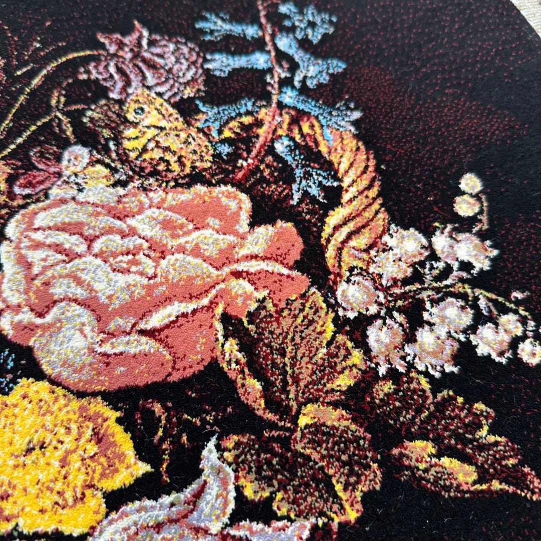 【新品未使用】絵画風絨毯　カーペット　玄関用　花　玄関　廊下　絵画　イラン