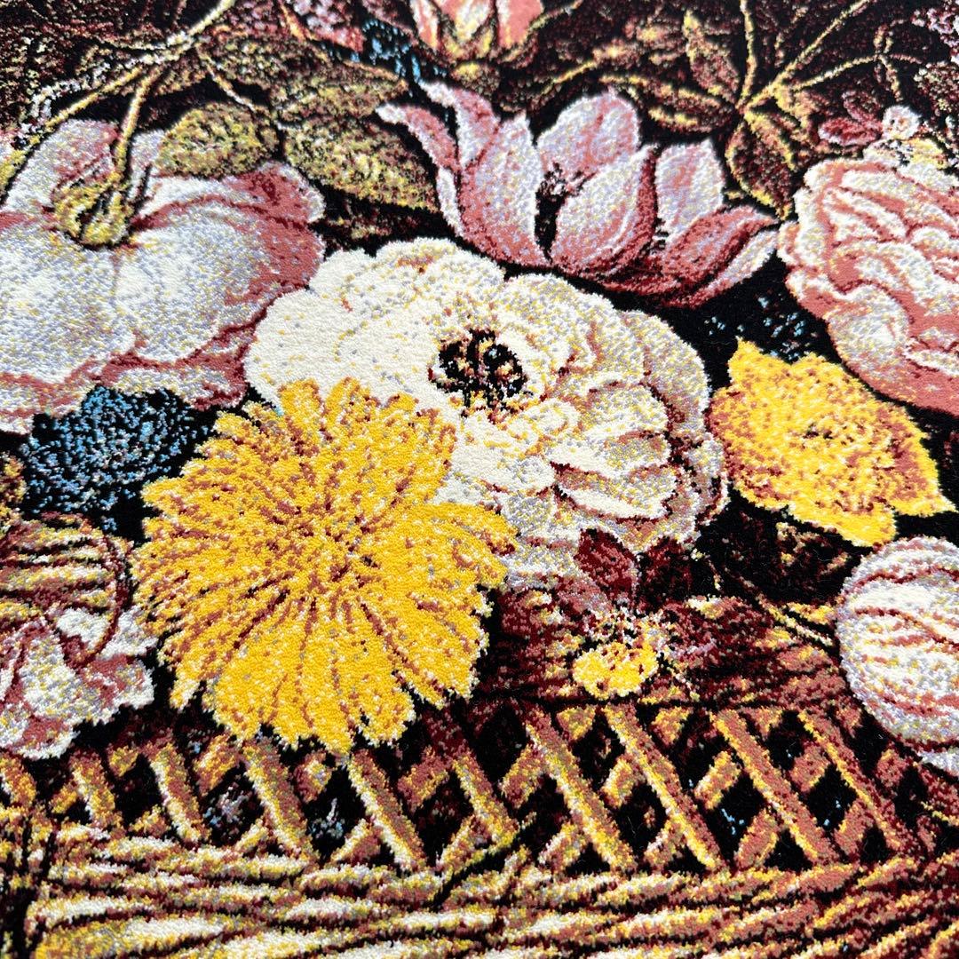 【新品未使用】絵画風絨毯　カーペット　玄関用　花　玄関　廊下　絵画　イラン