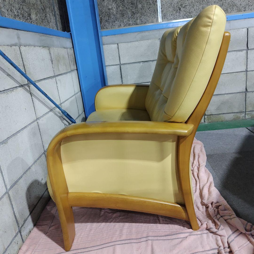 カリモク　KARIMOKU　2人掛けソファ　イエロー　木目　L1415