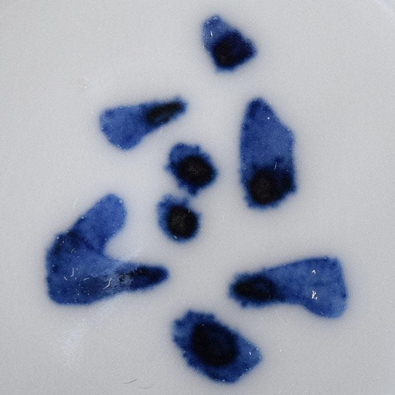 茶道具　京焼　清水焼　谷口良三作　辰砂　内達磨染付　茶碗　共箱　V　R8498