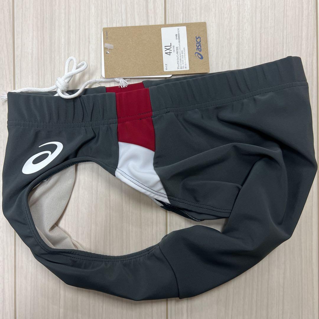 アシックス　女子陸上ユニフォーム上下　4XL　エンジ×ダークグレー×ホワイト