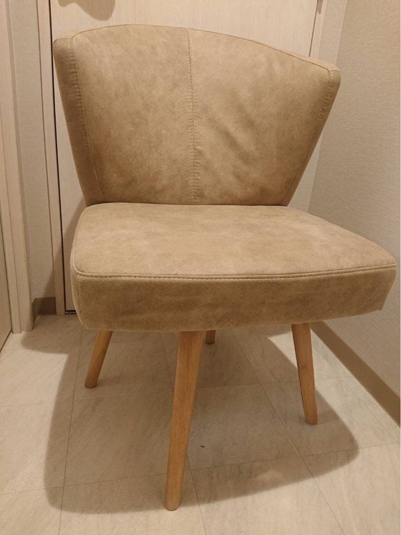 360°回転式ダイニングチェア1脚　レザー調ファブリックWH/VBE