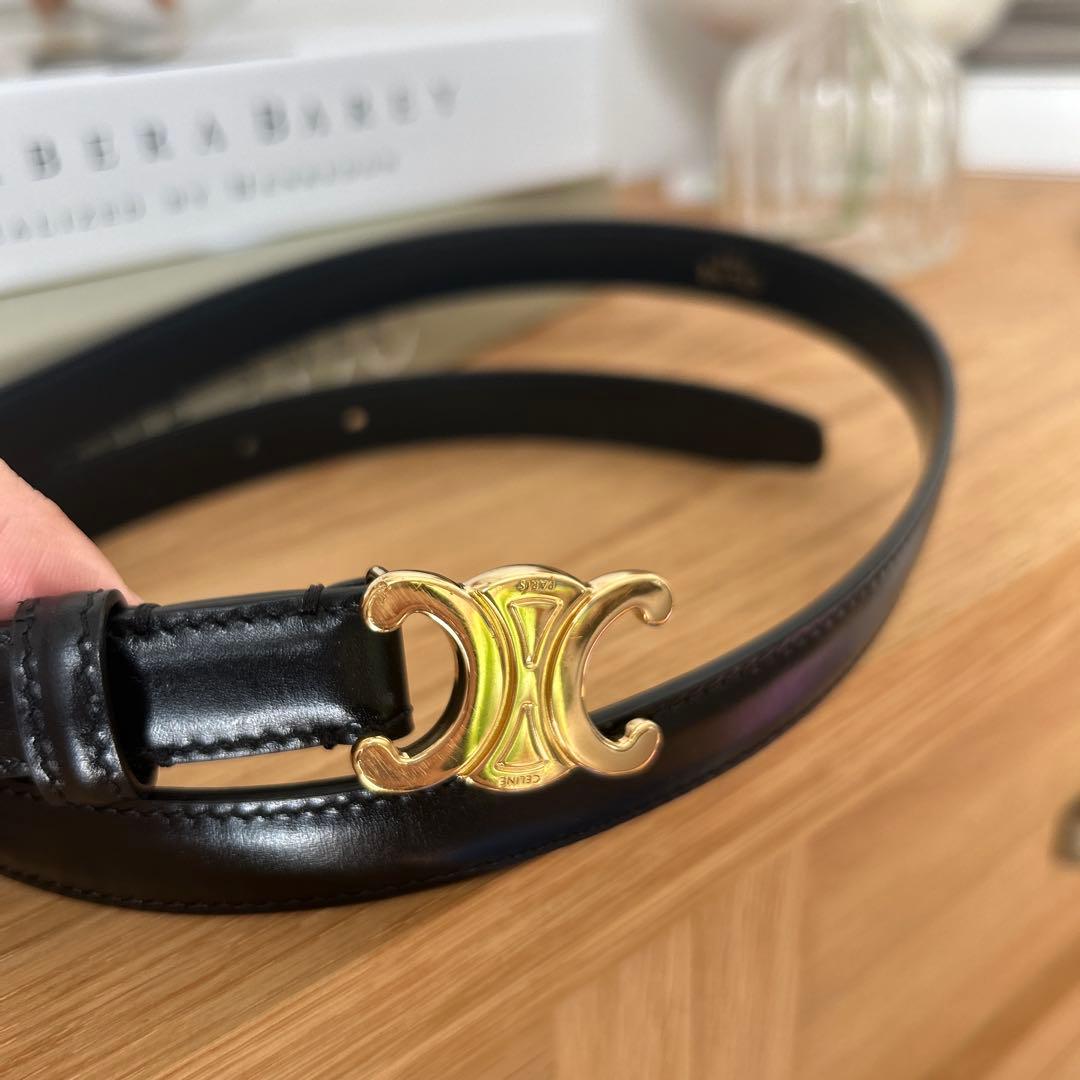CELINE トリオンフ　ブラックレザーベルト