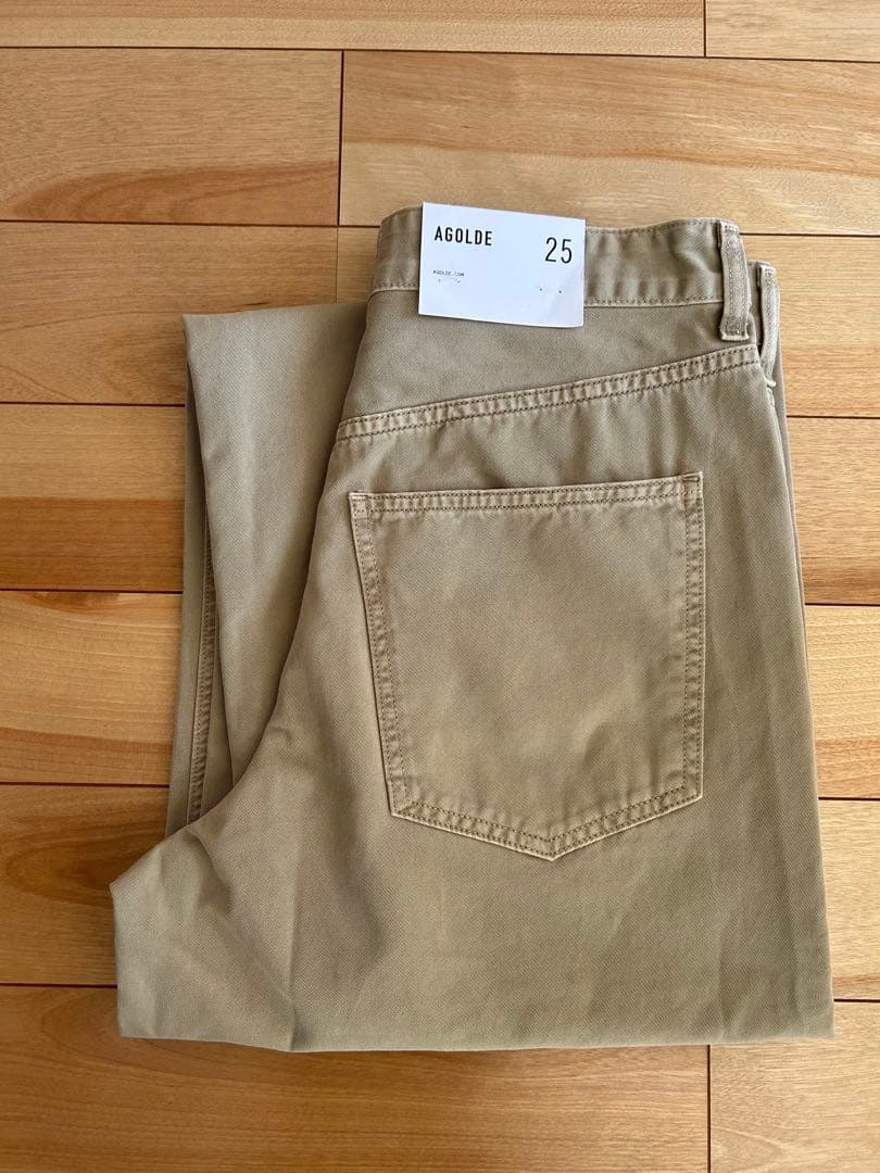 【AGOLDE VANA FOLD パンツ　カーキ新品25サイズ