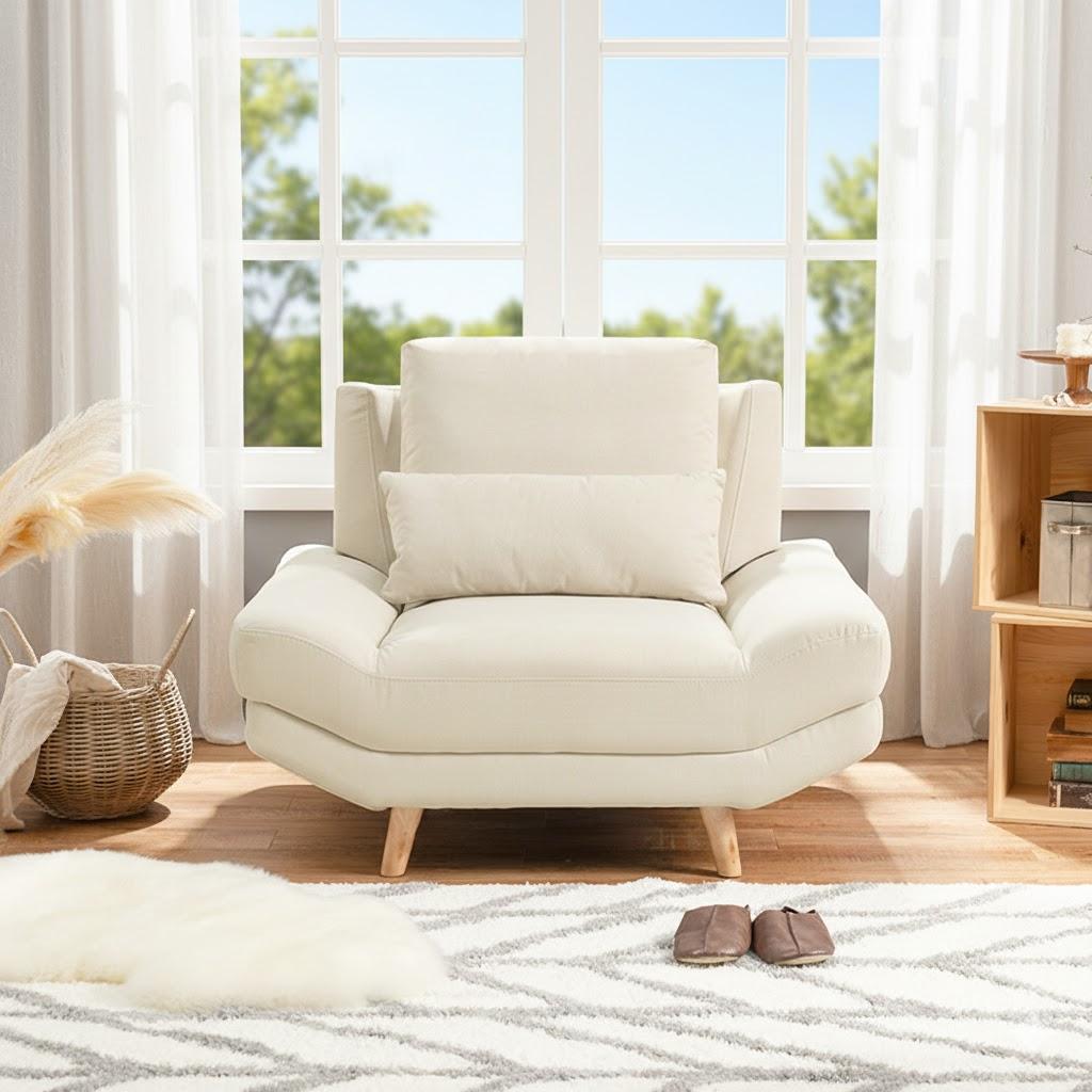 【新品・未使用】　一人用ゆったりソファ　ブライト1P　広々とした座面　シングル