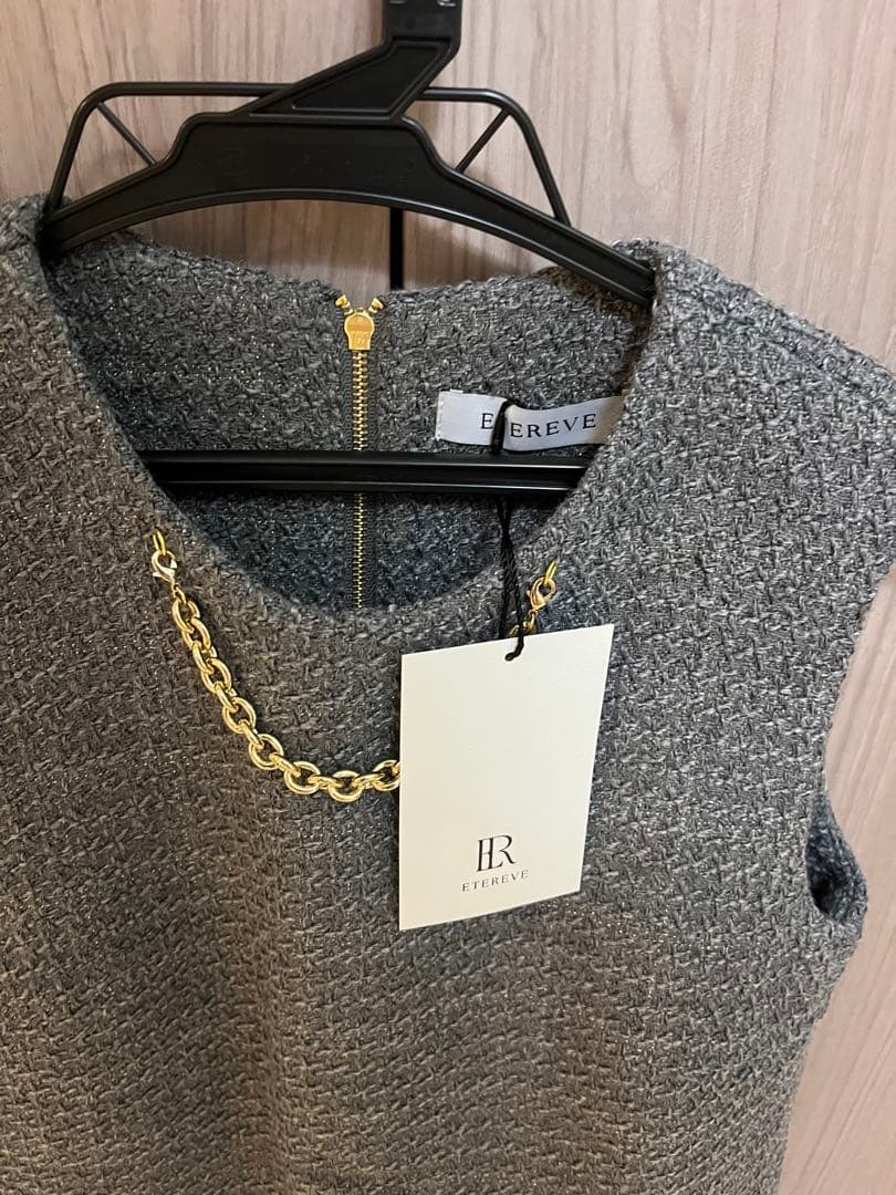 【新品未使用 タグ付き】エテレーヴ ミューズライン ツイードワンピース