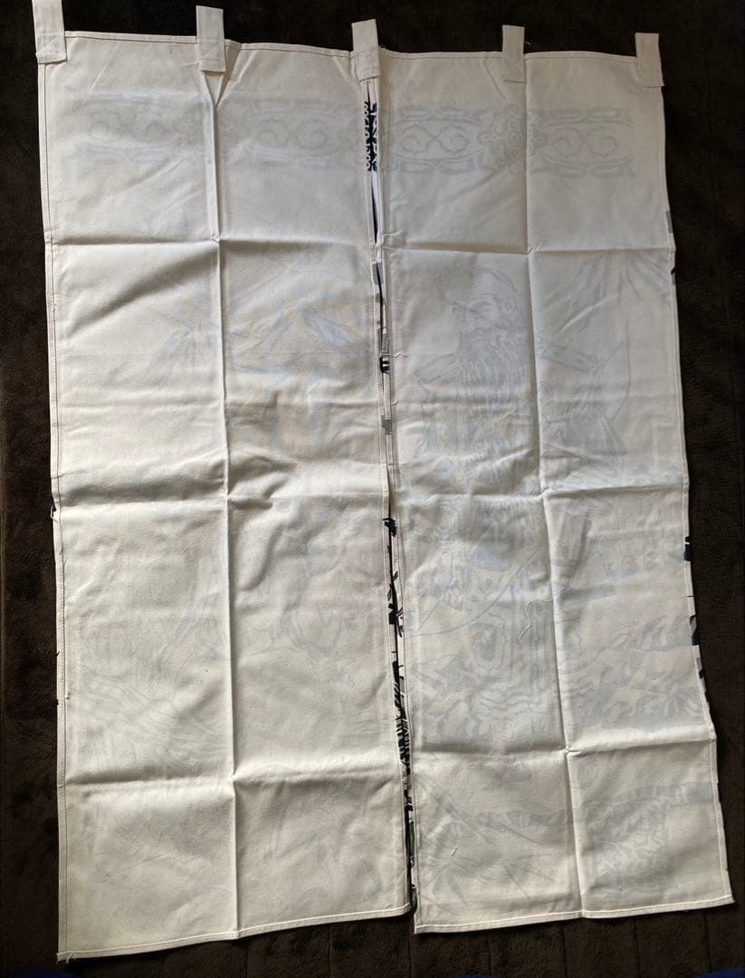 アイヌ民族 鶴酋長カラー 特大 北海道帆布 のれん 超希少商品 アイヌコタン村