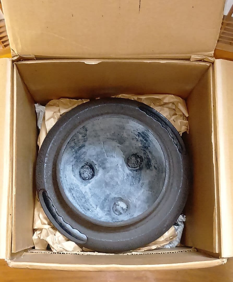 【未使用品！】 茶道具/朝鮮風炉釜 茶器 鉄瓶 鉄釜 唐銅蓋 釜環 茶釜 美品！