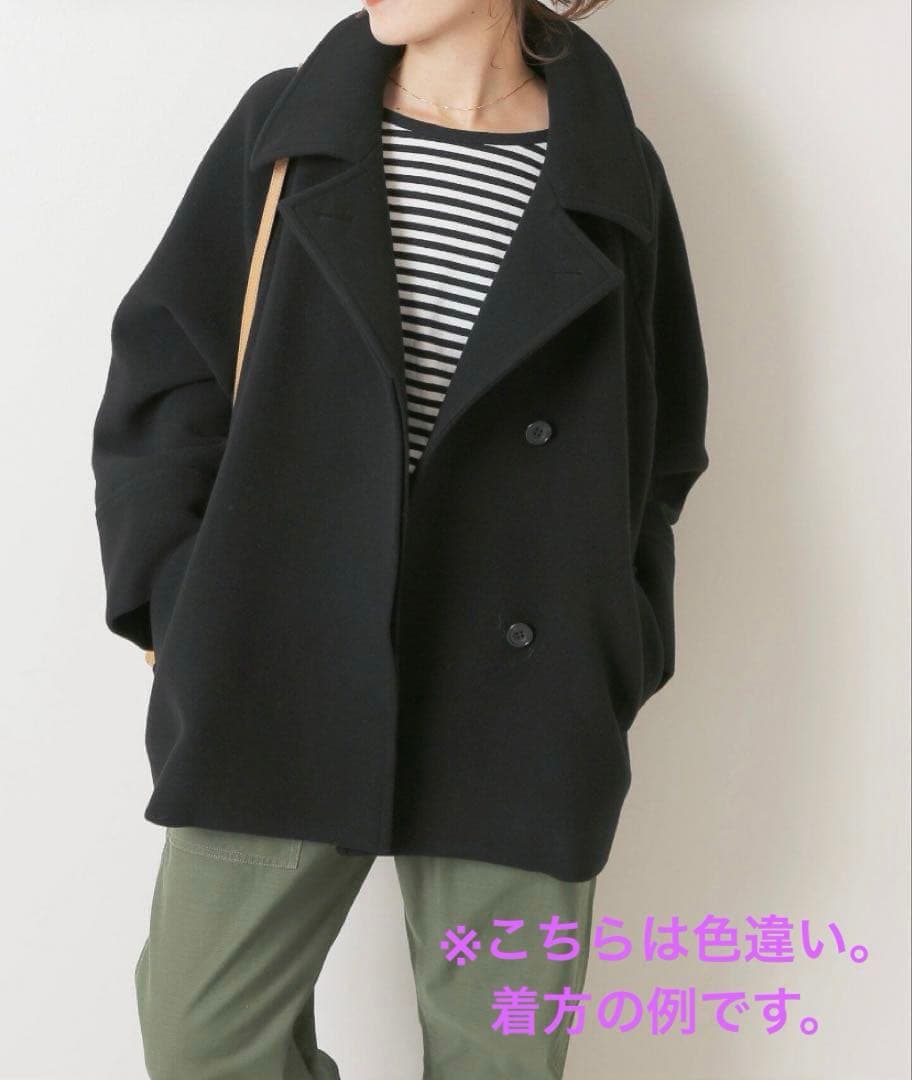 スピックアンドスパン W/Nyモッサステンカラーショートコート 38 ベージュ