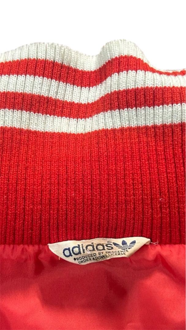 80s adidas デサント製 ナイロンジャケット 赤 M 日本製