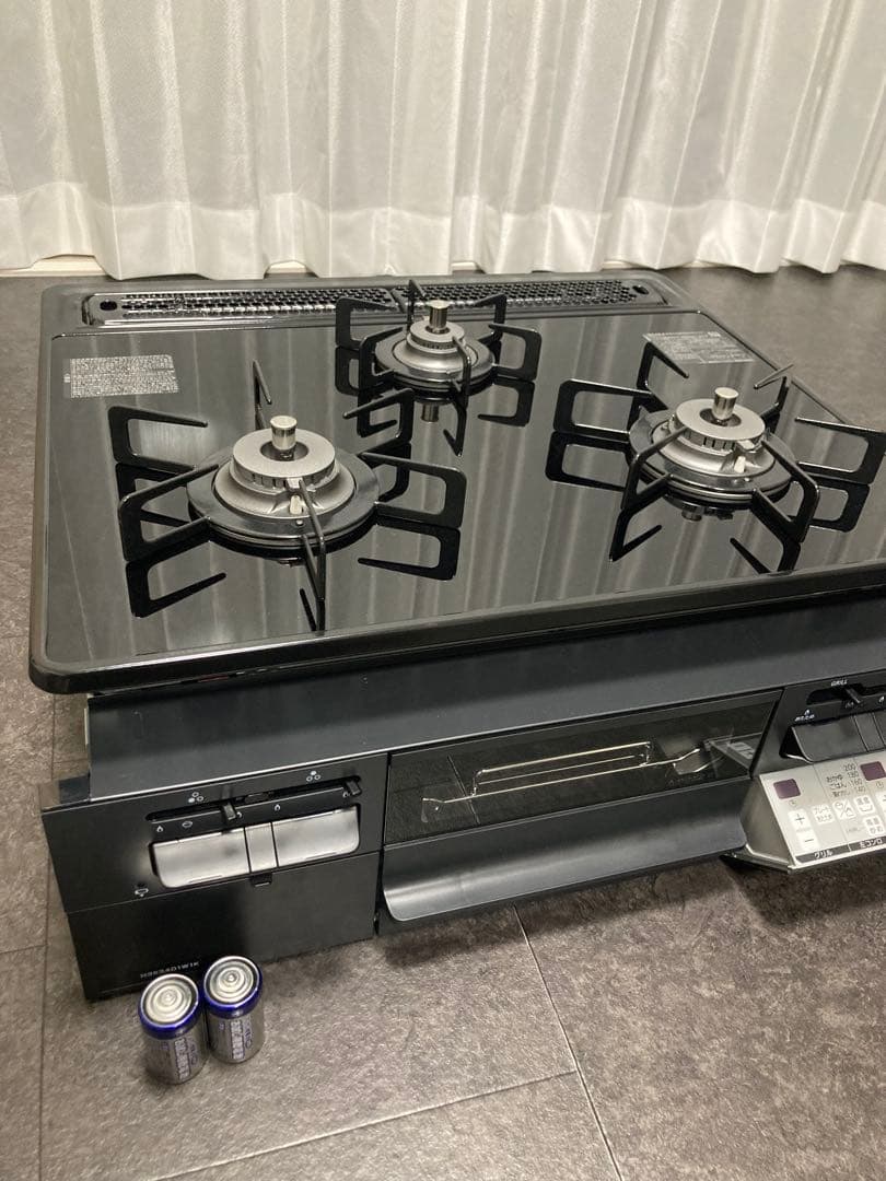のん【未使用同様】ガラストップ　ビルトインガスコンロ