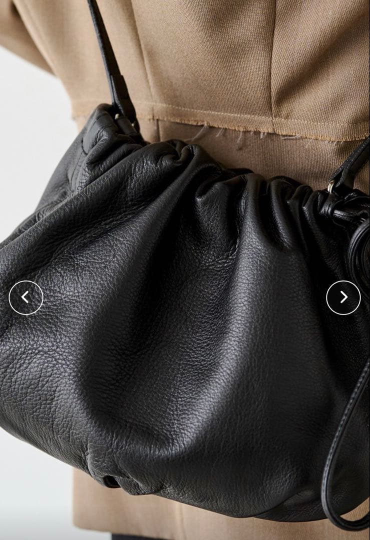 m*c様 ruseet レザー巾着4WAYショルダーバッグ 黒