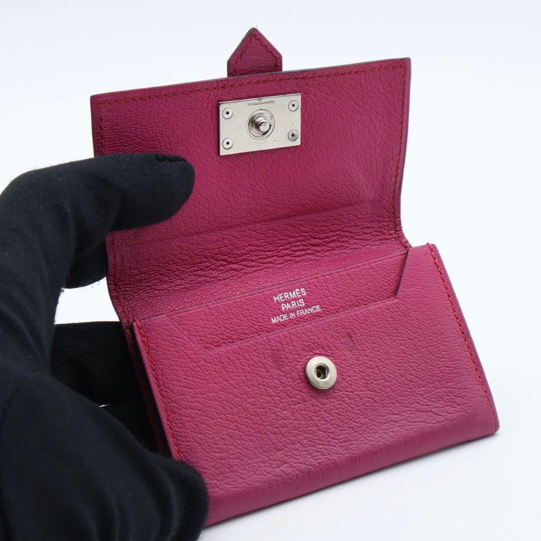【極美品】HERMES ベアン　カードケース　シェーブル　名刺入れ　ピンク