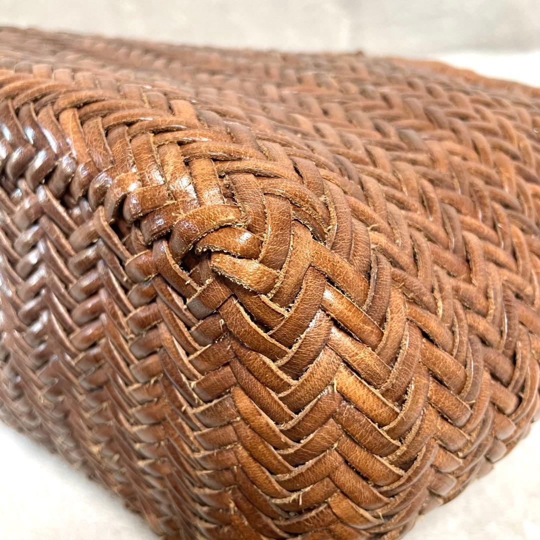 dragon ドラゴンディフュージョン メッシュレザートートバッグ ブラウン