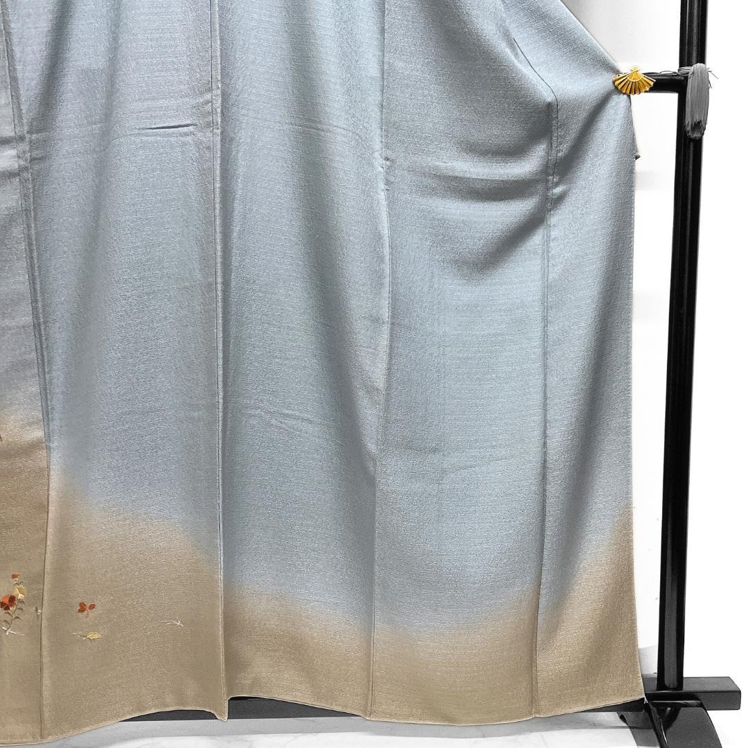 未着用　付け下げ　刺繍　御所車　松　竹　花　紋無し　着物　123b d ms