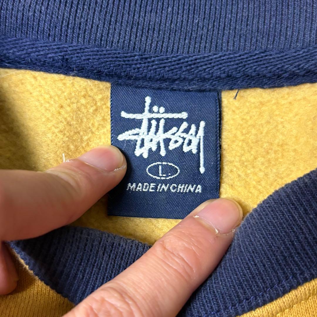 90s Old STUSSY 紺タグ ツートーン ラグランスウェット Mサイズ