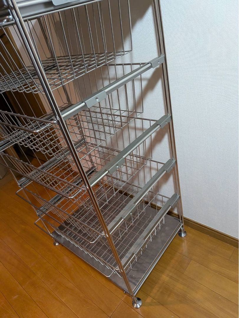 ■送料込■無印 ステンレスユニットシェルフ ステンレス棚 ワイヤーバスケット収納
