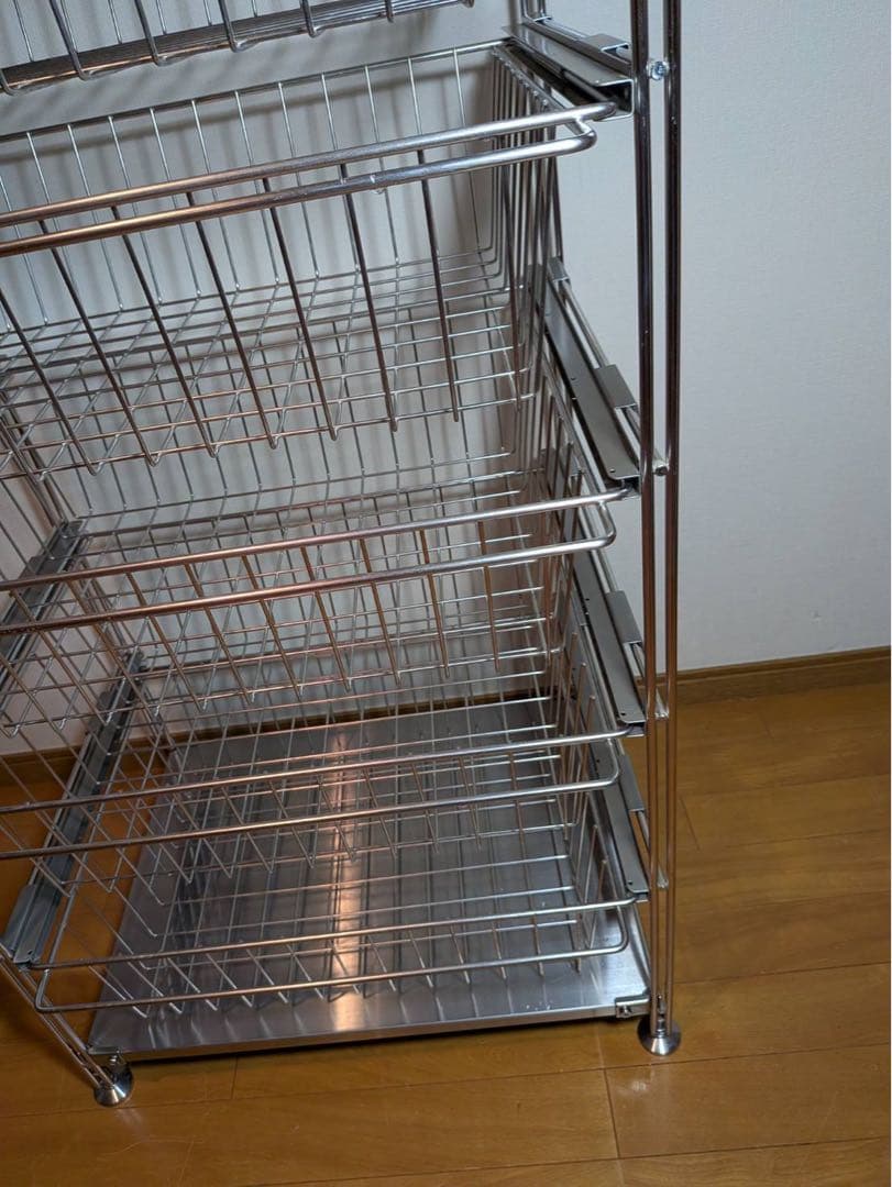 ■送料込■無印 ステンレスユニットシェルフ ステンレス棚 ワイヤーバスケット収納