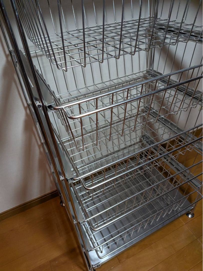 ■送料込■無印 ステンレスユニットシェルフ ステンレス棚 ワイヤーバスケット収納