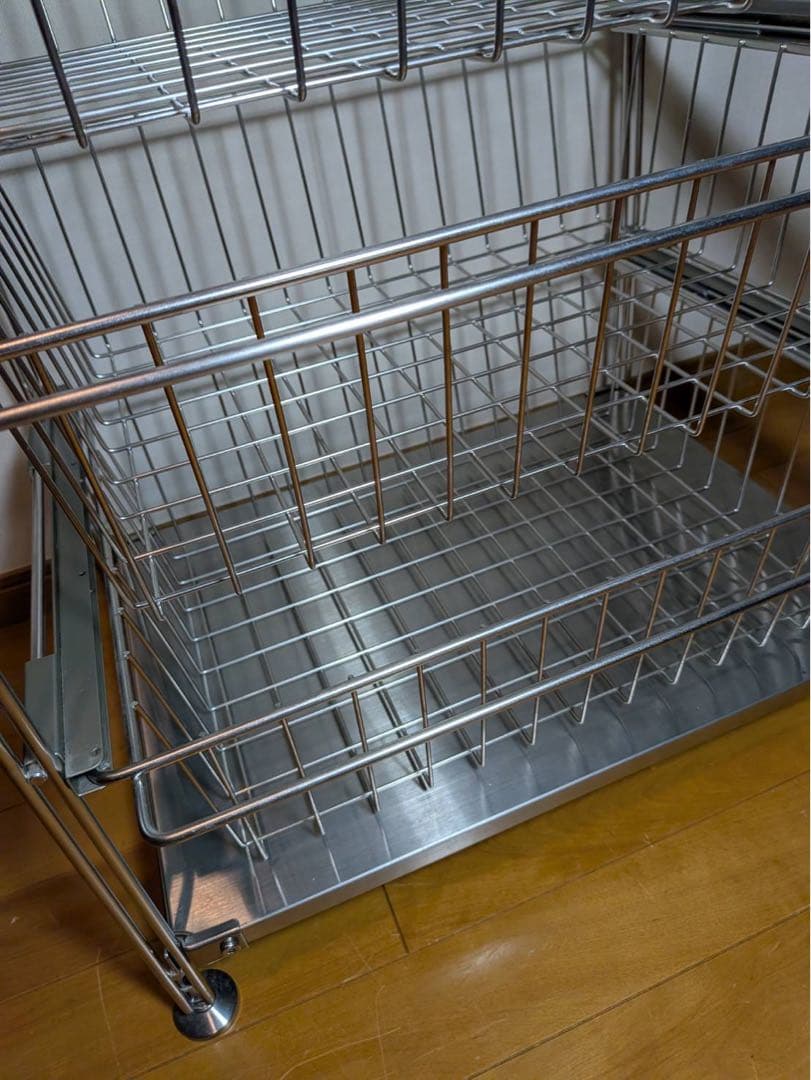 ■送料込■無印 ステンレスユニットシェルフ ステンレス棚 ワイヤーバスケット収納