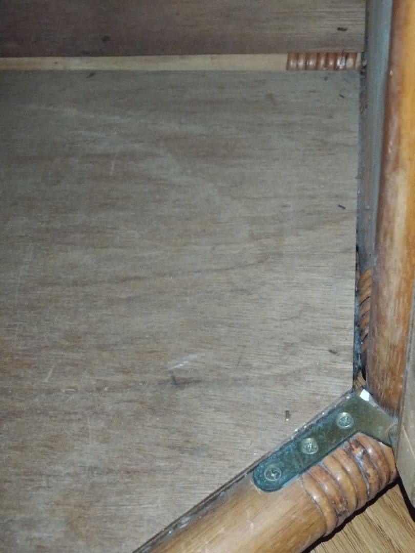 アンティークラタン籐コーナーラックレトロ