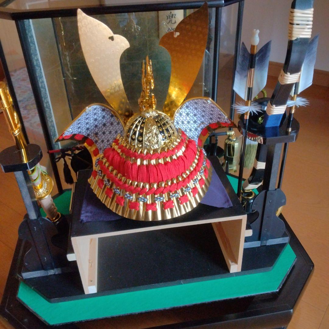 特選　五月人形　12号極上　角切　兜飾　ガラスケース入り