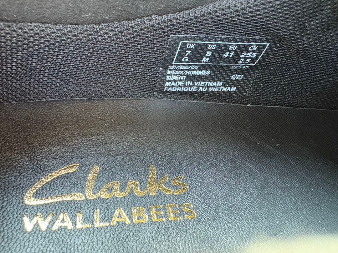 クラークス ワラビーエヴォウォータープルーフ UK7 (25cm)ブラックレザー