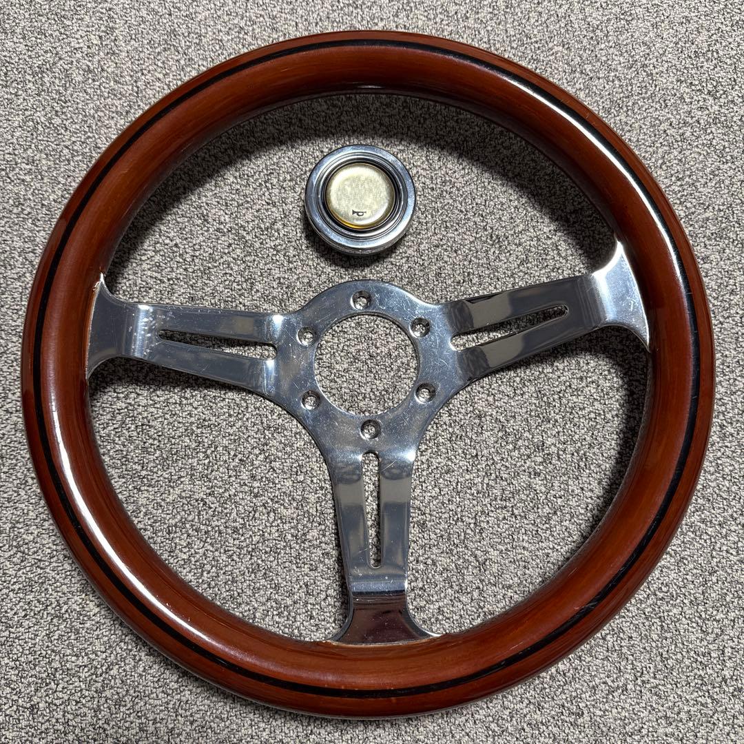 ウッド 3本スポーク ステアリング　ホイール 33パイ　旧車　ハンドル