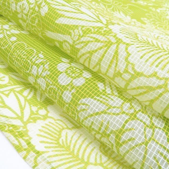 ponpon 新品 竺仙 絹紅梅 夏着物 仕付け糸付 高級浴衣 6082