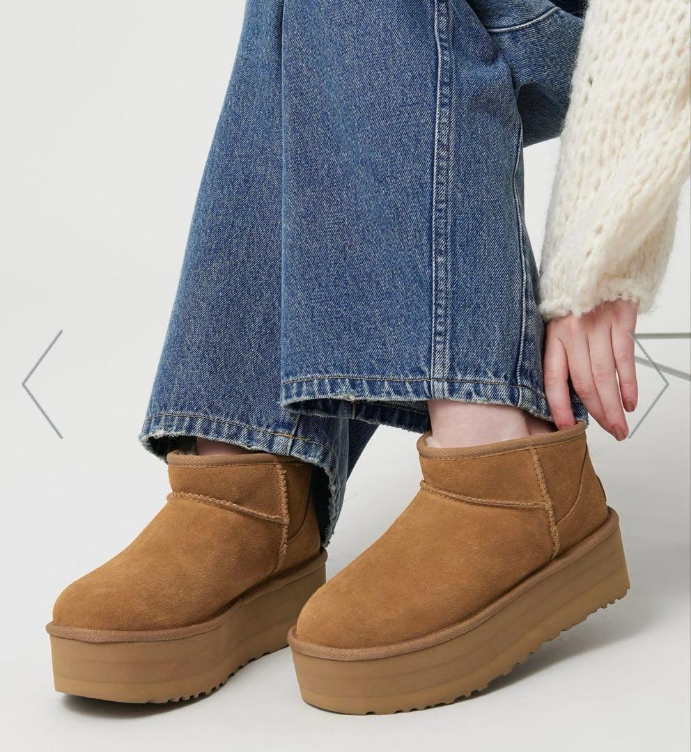 UGG レディースブーツ クラシックウルトラミニプラットフォームブーツ 24cm