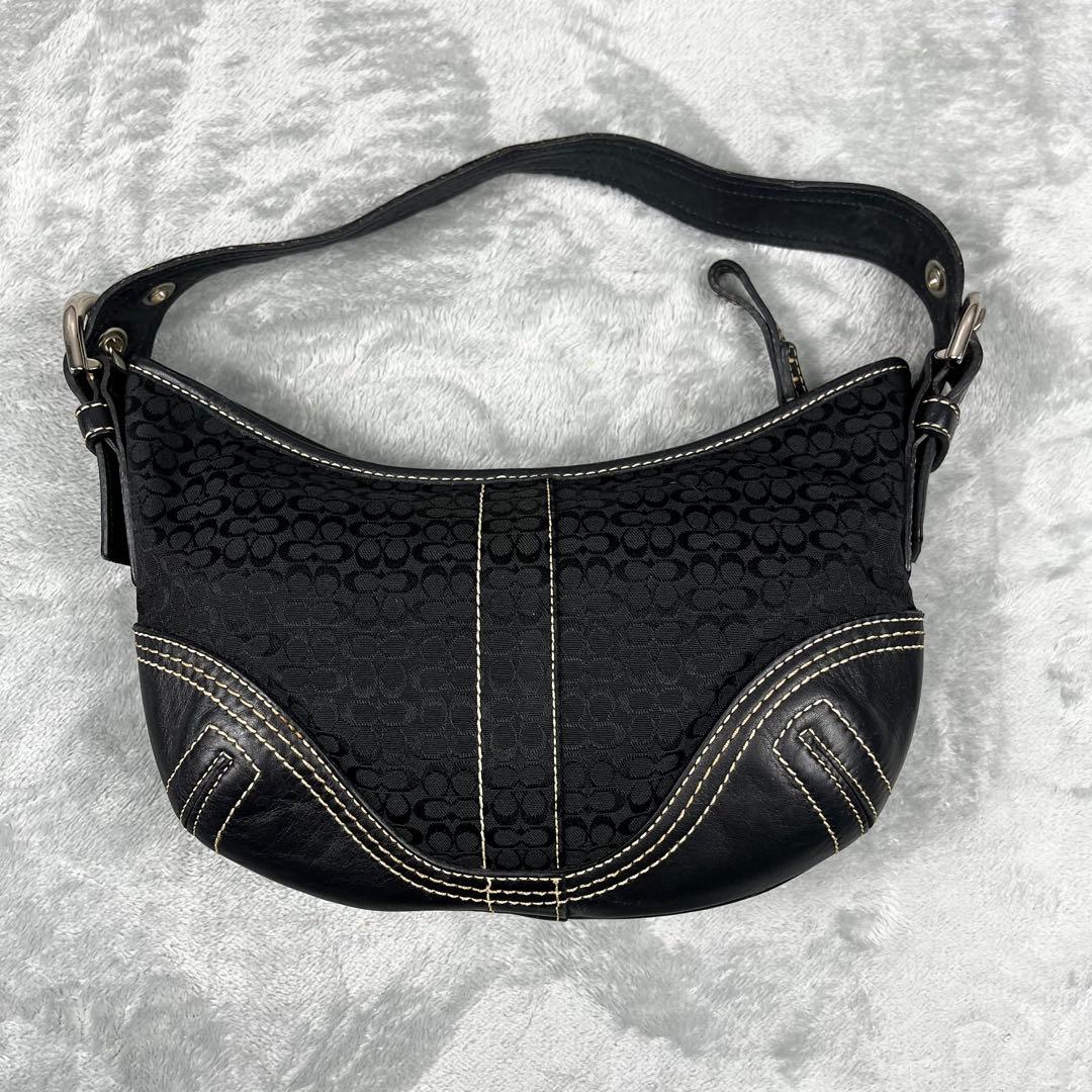 バッグ Coach Hobo Hand Bag Signature Black