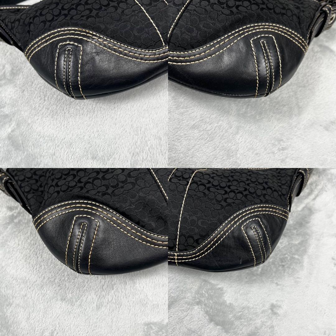 バッグ Coach Hobo Hand Bag Signature Black