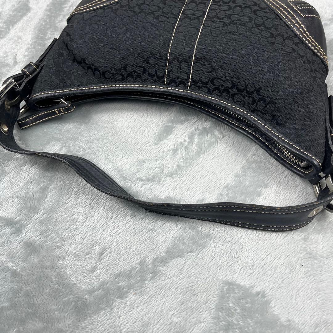 バッグ Coach Hobo Hand Bag Signature Black