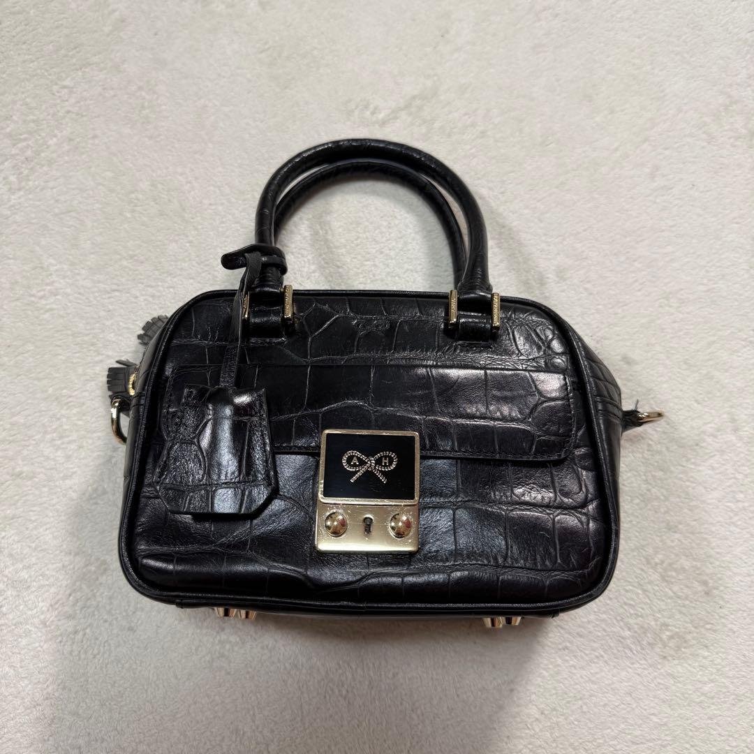 アニヤハインドマーチ ミニ カーカー クロコ 2way ショルダーバッグ