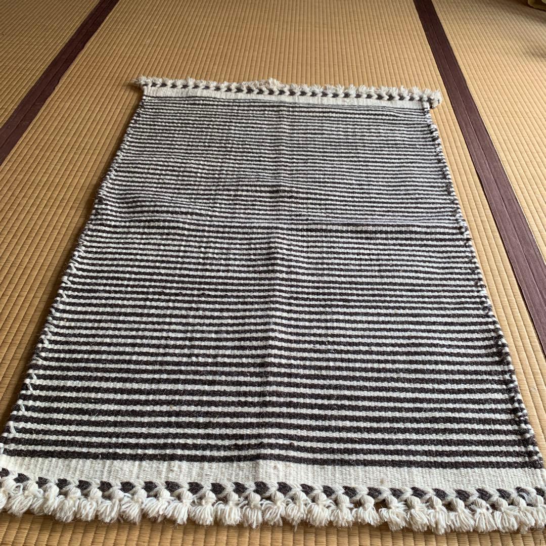 新品　ラクダと羊毛のラグ　インド