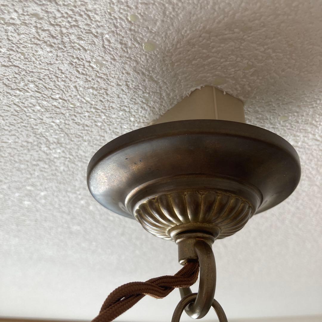 *訳あり クリスタルティアドロップ 1灯シャンデリア 薄紫 フランスアンティーク