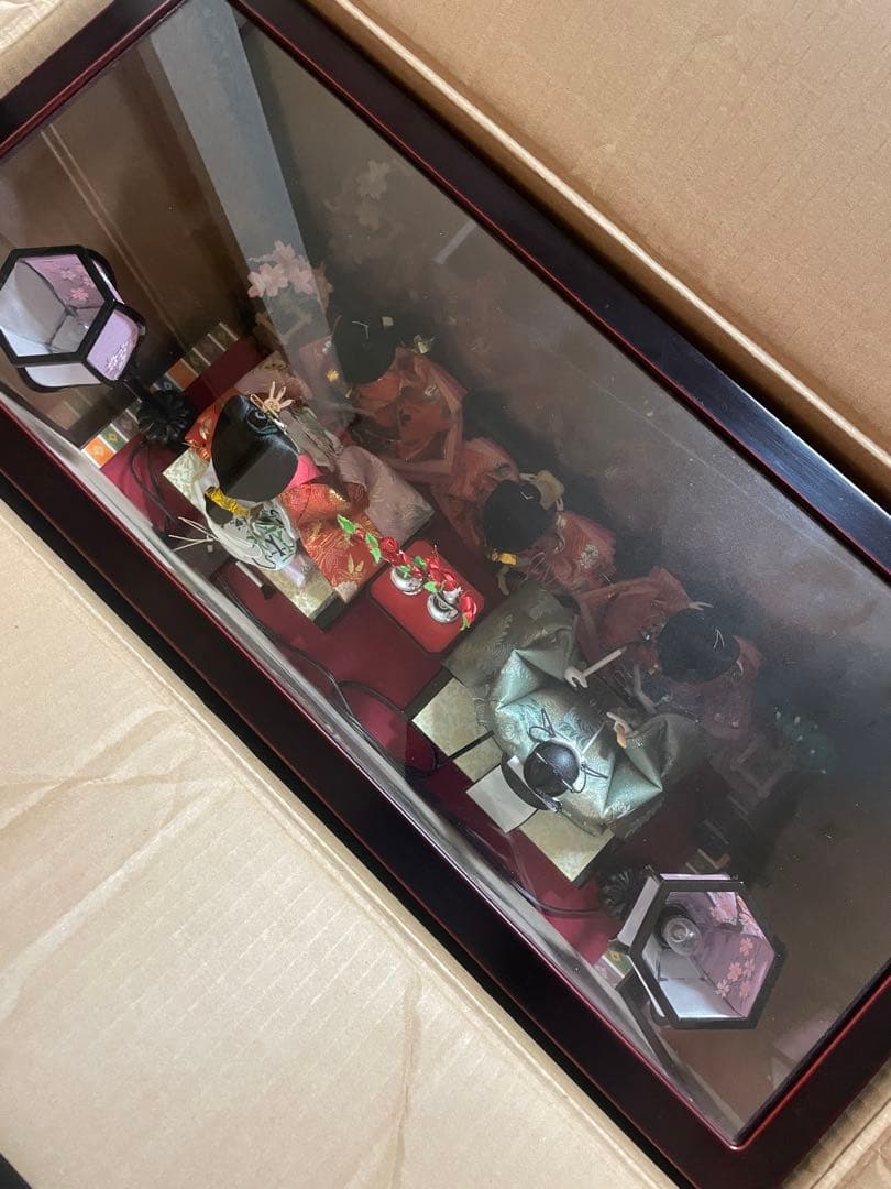 【美品】丹秀雛　極上特製三月雛人形 ケース付き　オルゴール人形小道具付き