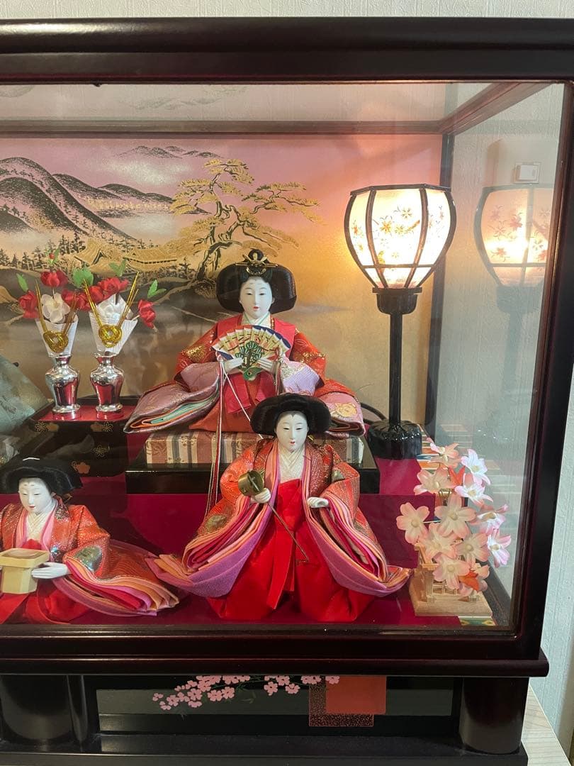 【美品】丹秀雛　極上特製三月雛人形 ケース付き　オルゴール人形小道具付き