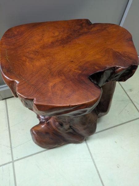 Y【中古】屋久杉？ 盆栽台　足付花台　華台　飾り台　鉢置き　テーブル　インテリア